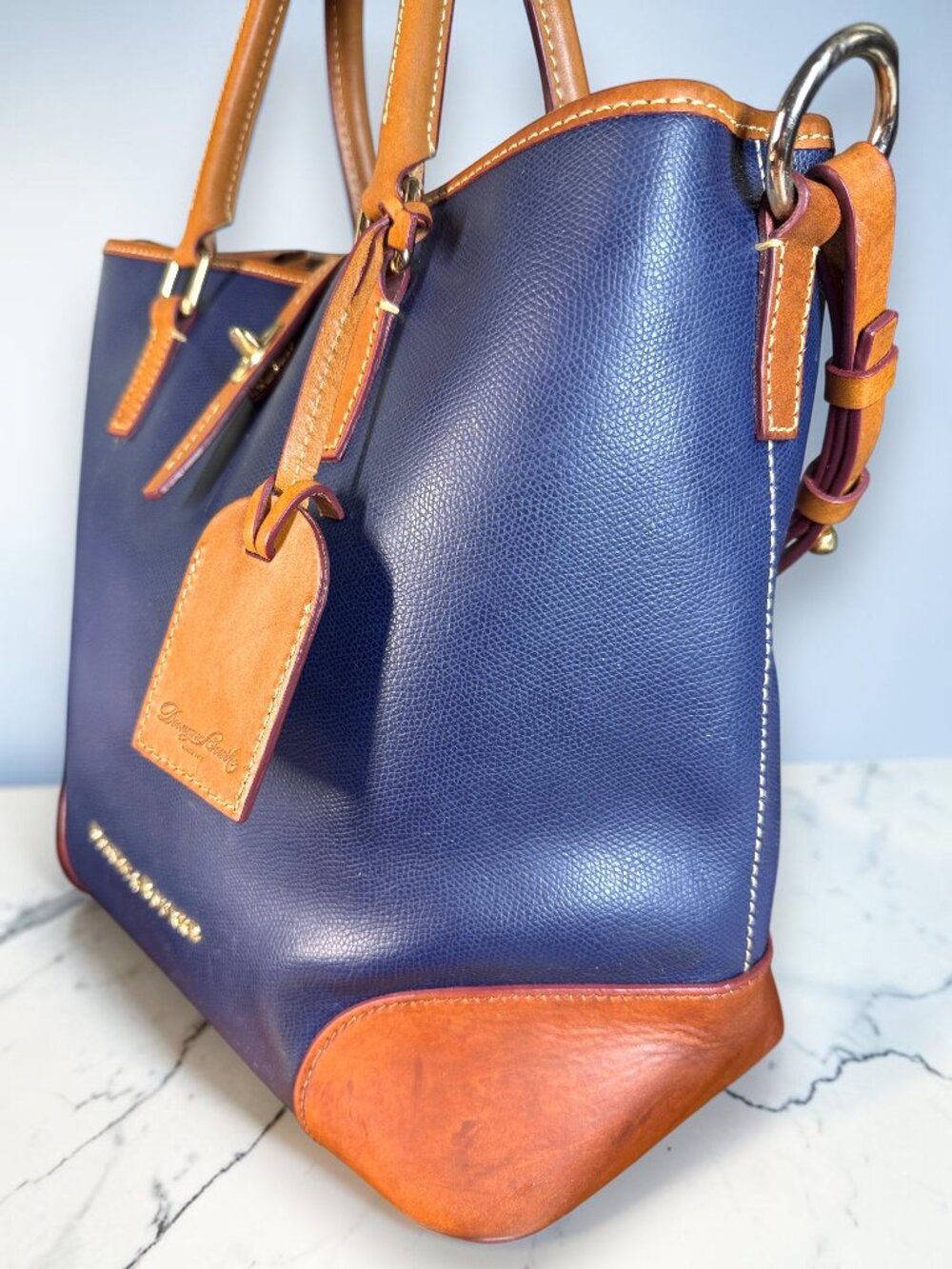 Dooney & Bourke Shelby Shopper Leather Tote Bag with Matching Wristlet Set - Picture 4 of 16